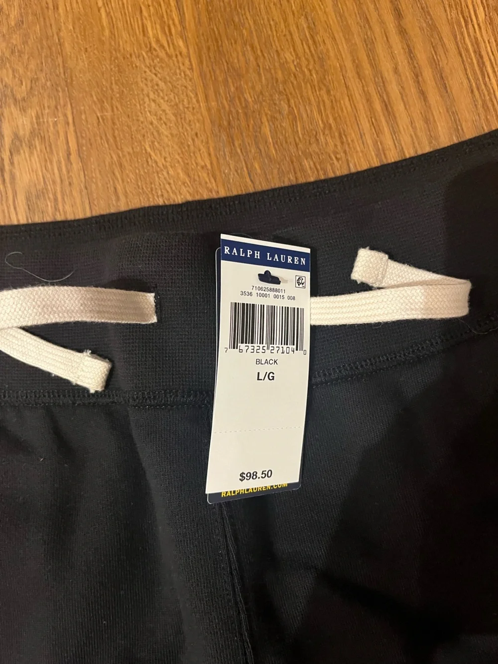Polo by Ralph Lauren Black Knit Waistband Pants with Blue Label